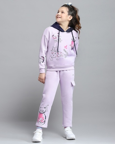 Girls Micro Print Tracksuit Set