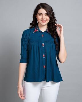 svaraa Women Embroidered Relaxed Fit Top-picture-33