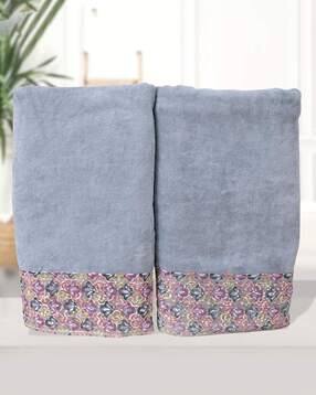 rangoli Pack of 2 Floral Print Bath Towel-picture-34