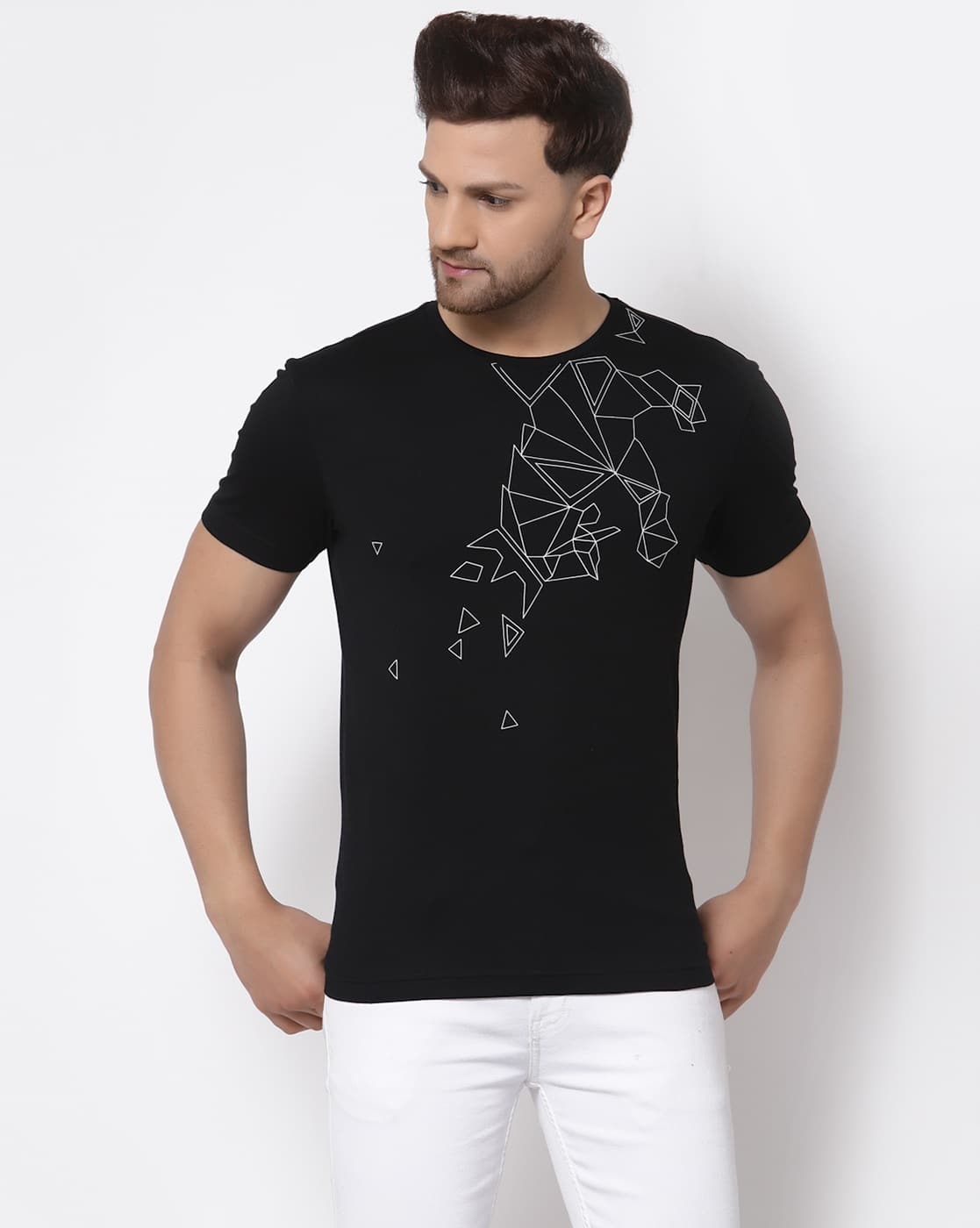 RED TAPE Men Graphic Print T-Shirt For Men (Black, M)