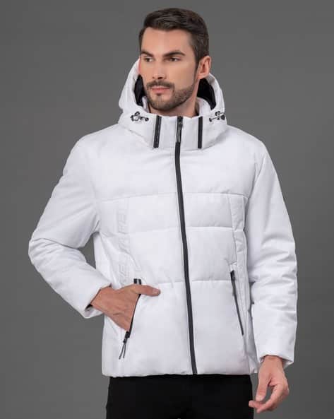 Men's White Puffer Parka HOLLISTER Cozy Lined Puffer Jacket