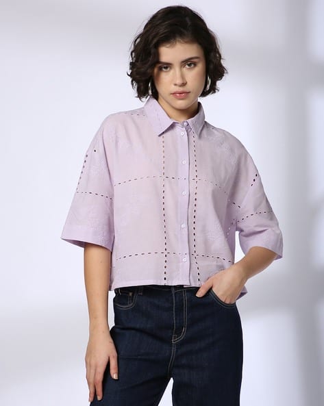 Buy LEE COOPER Women Schiffli Embroidered Bo Online | Ajio.com