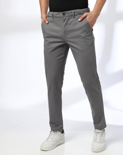Buy Black Charcoal Trousers Pants for Men by NETPLAY Online