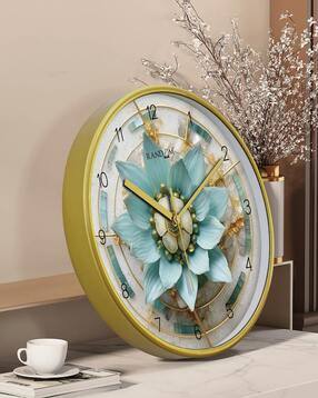 Floral Round-Shaped Wall Clock-image-34