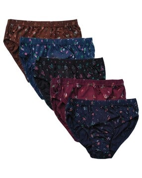 Pack of 5 Micro Print High-Rise Briefs-image-15