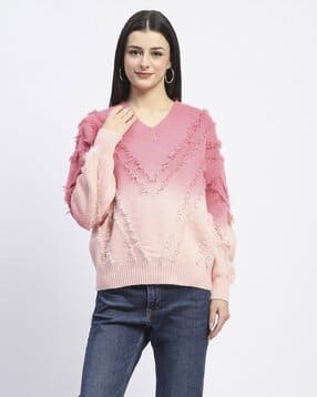 madame Women Ombre-Dyed Pullover with Full Sleeves-picture-15