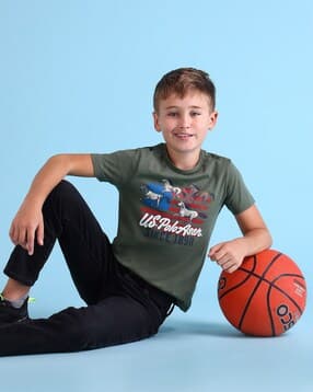 u.s. polo assn. Boys Graphic Print Regular Fit Cotton Crew-Neck T-Shirt-picture-28