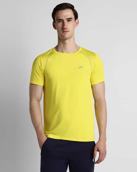 PETER ENGLAND Men Regular Fit Crew-Neck T-Shirt with Logo Print