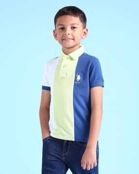 u.s. polo assn. Boys Colourblock Regular Fit Cotton Polo T-Shirt-picture-40