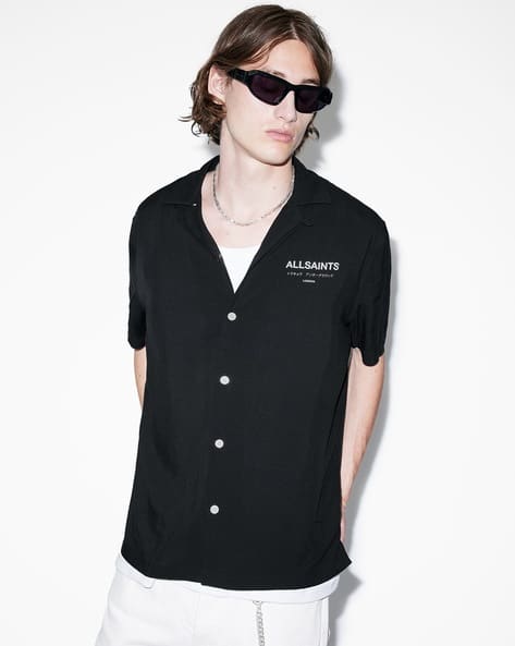 Buy ALL SAINTS Underground Logo Relaxed Fit Shirt | Black Color