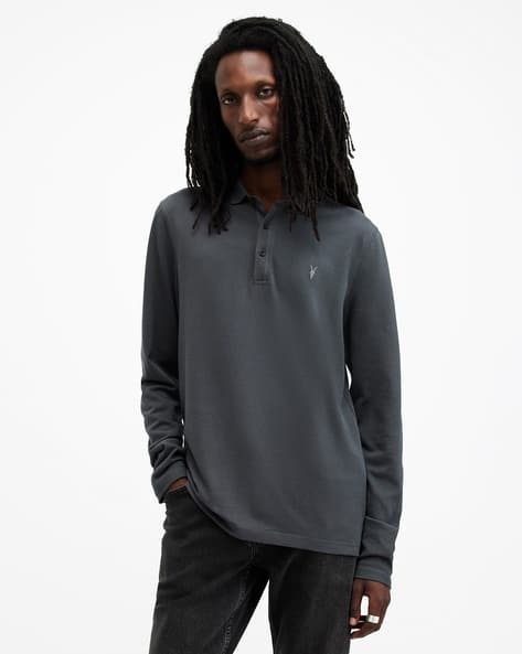 Buy ALL SAINTS Reform Slim Fit Long Sleeve Polo T-Shirt Jackson