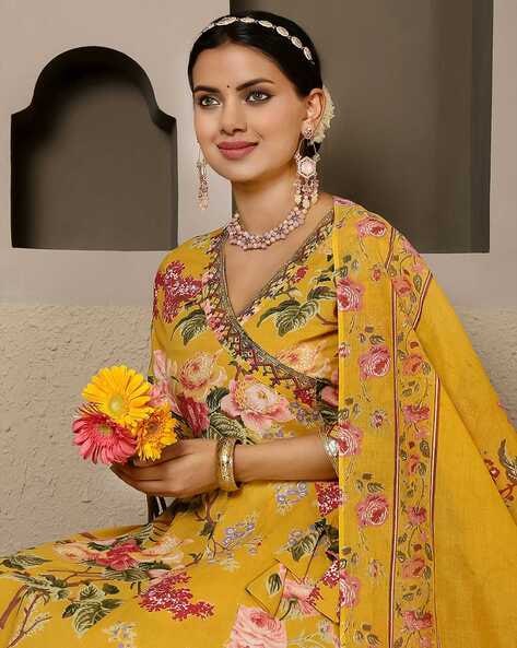 Women Floral Print Flared Kurta Set