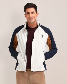 u.s. polo assn. Men Colourblock Regular Fit Zip-Front Bomber Jacket-picture-13