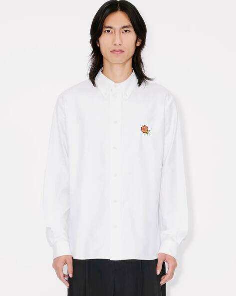 Buy KENZO Pop Crest Casual Shirt | White Color Men | AJIO LUXE