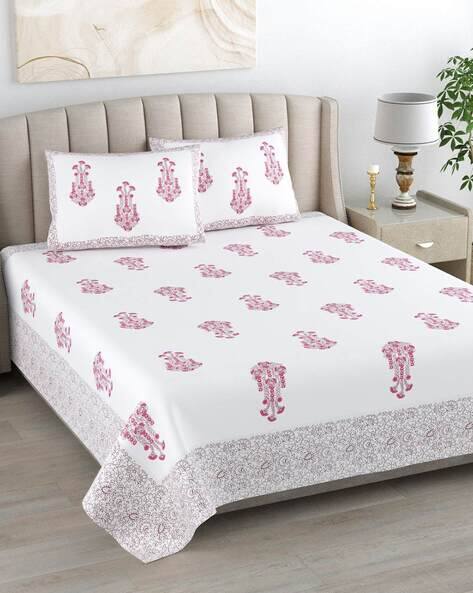 Bombay Spreads 150 TC Floral Print King Bedsheet with Pillow Cover