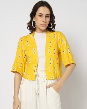 yousta Women Floral Print Front-Open Shrug-picture-14