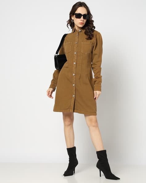 Buy Khaki Brown Dresses for Women by YOUSTA Online