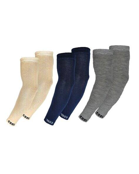 Aadikart Men Pack of 3 Compression Sleeve Gloves with Typographic Taping
