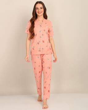 asami Women Watermelon Print Woven Top & Pyjamas Set-picture-32