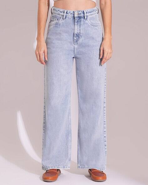 GLOBUS Women Cotton High Rise Straight Fit Jeans