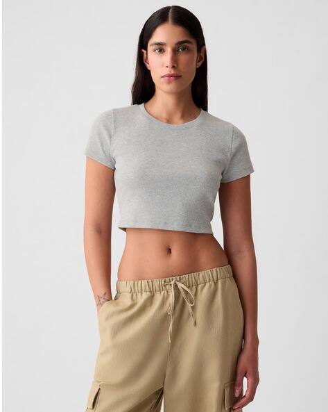 SOLLOBELL Women Heathered Slim Fit Top