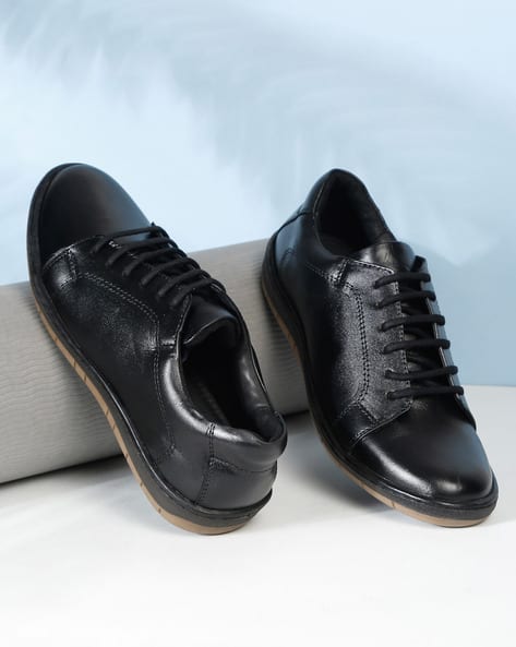 TEAKWOOD LEATHERS Men's Lace-Up Sneakers with Genuine Leather Upper