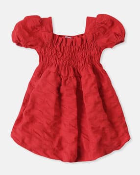 Girls Textured A-line Dress-image-31