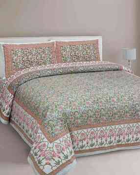 bombay spreads 180 TC Floral Print King Bedsheet with Pillow Covers-picture-47