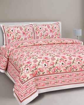 bombay spreads 180 TC Floral Print King Bedsheet with Pillow Covers-picture-14