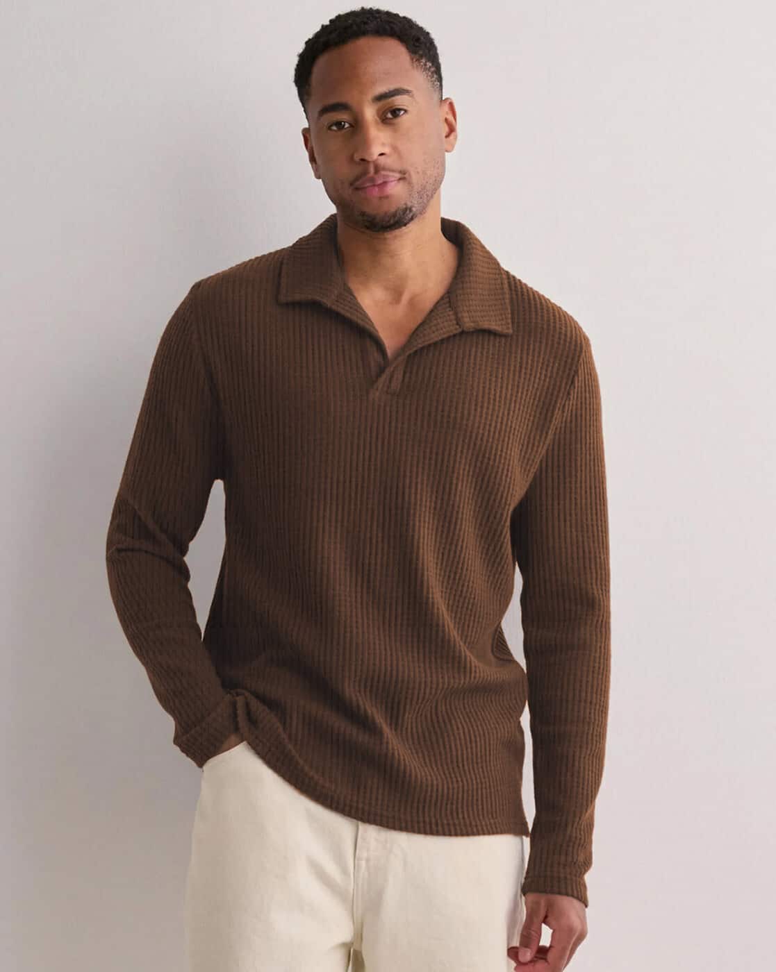 スタイリスト私物 RIBBED CUFF/COLLAR/HEM T SHIRT -1117Wx1400H-701068598-brown-