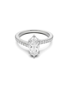 emori Women White Gold Sage Marquise Lab Grown Diamond-Studded Ring-picture-19