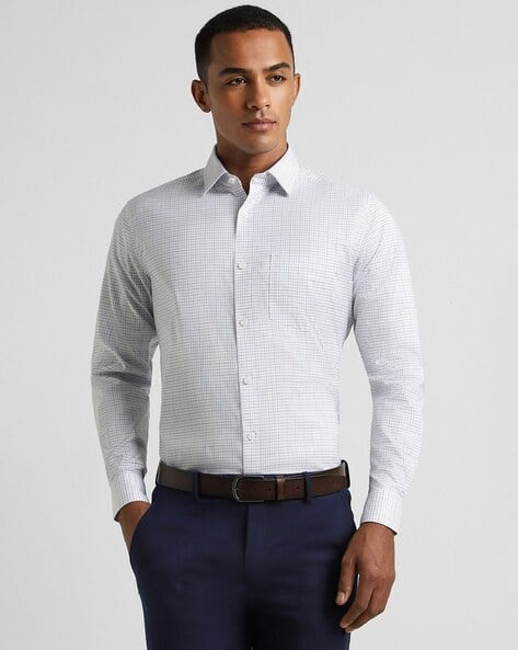 PETER ENGLAND Men Regular Fit Shirt with Spread Collar