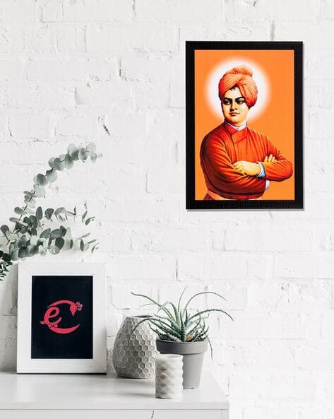 Ecraftindia Swami Vivekananda Satin Wall Art 11" x 14"