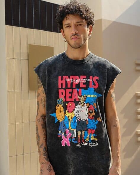 Buy Faded Black Tshirts for Men by Bonkers Corner Online