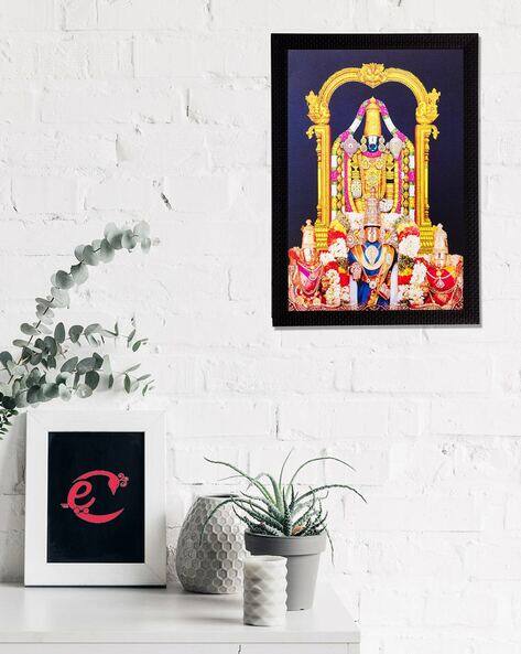 Ecraftindia Lord Balaji Matt Textured UV Art Painting