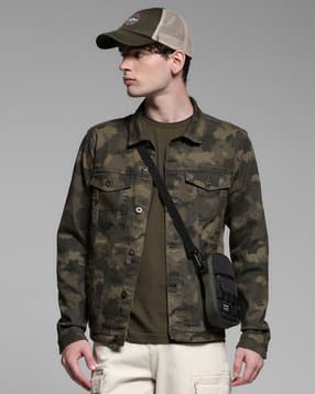 jack & jones Men Camouflage Print Regular Fit Denim Jacket-picture-12