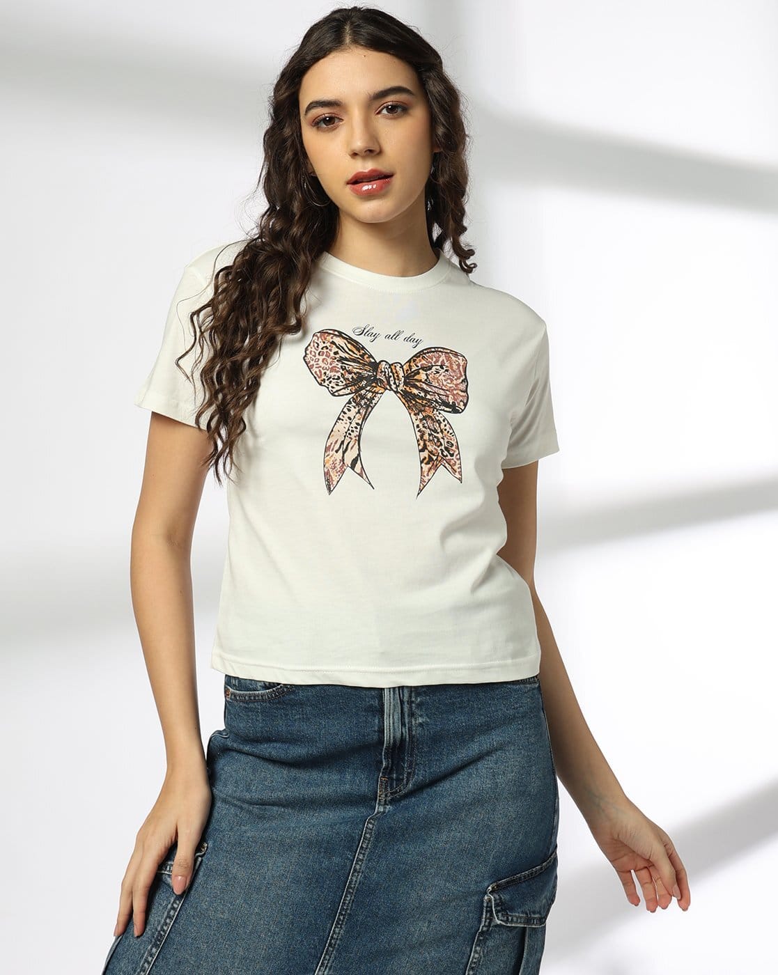 Buy Off-White Tshirts for Women by RIO Online | Ajio.com