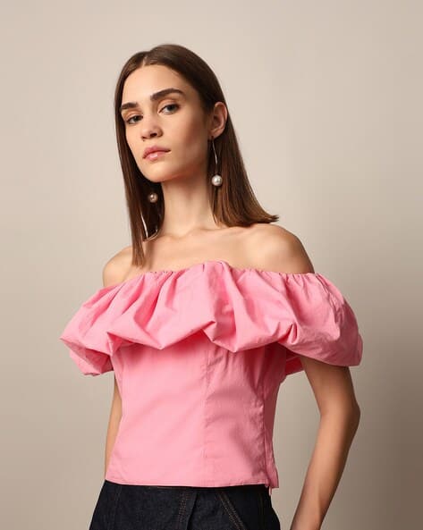 Women Off-Shoulder Relaxed Fit Top