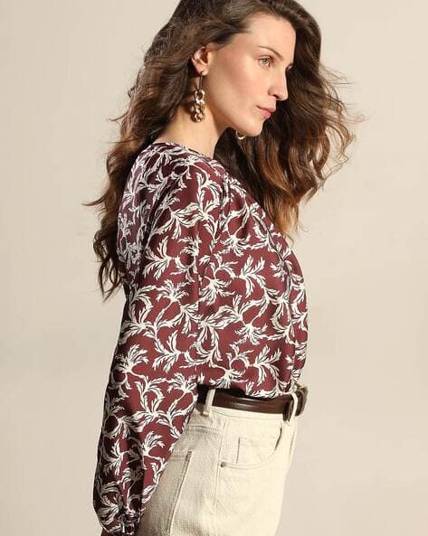 Vero Moda Women Leaf Print Relaxed Fit Top