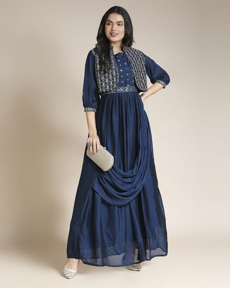 1699/piece ファッション Bluelea Embroidery jacquard long dress