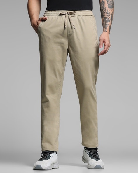 Men Straight Fit Flat-Front Chinos