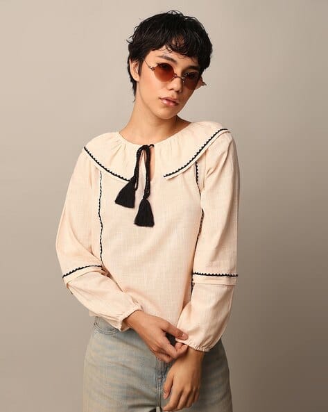 Women Relaxed Fit Cotton Top