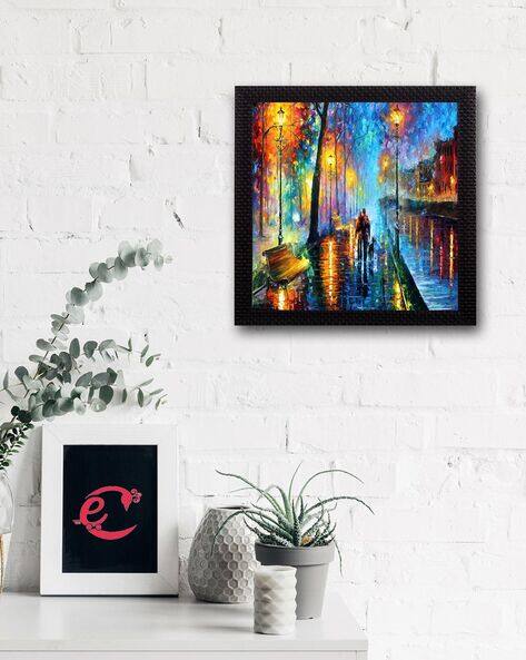 Ecraftindia Couple during Rain View UV Art Painting