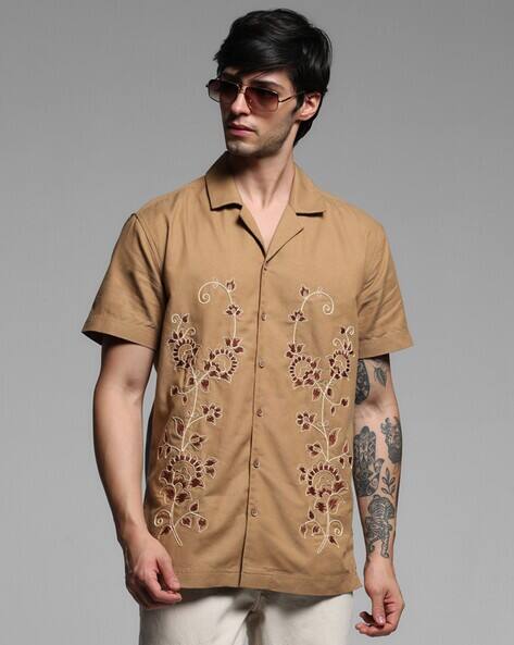 JACK & JONES Premium Men Embroidered Relaxed Fit Shirt