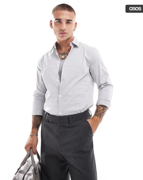 Micro Checked Slim Fit Shirt