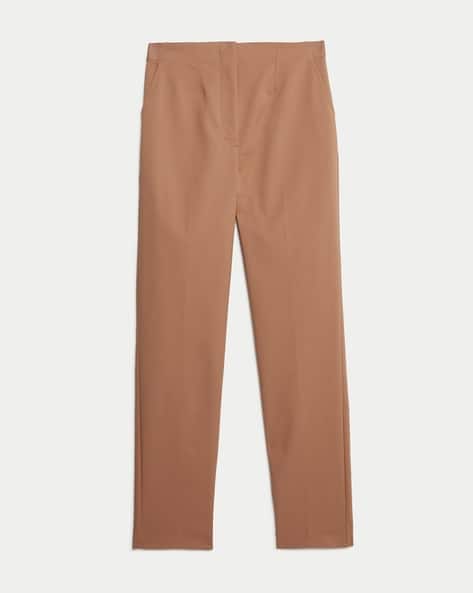 Marks & Spencer Women Slim Fit Flat-Front Trousers