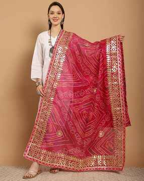svaraa Women Printed Dupatta with Embellished Border-picture-38