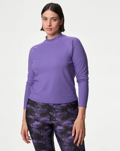 Marks & Spencer Rib Funnel Neck Crop Top