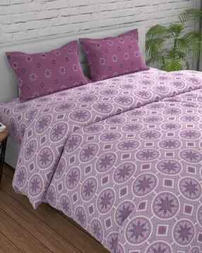 Cotton Bedsheet With 2 Pillow Cover-image-34