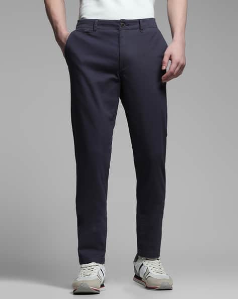 JACK & JONES Premium Men Slim Fit Flat-Front Trousers
